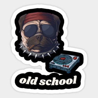 old school dj dog Sticker